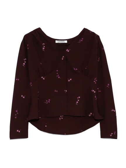 パウダリージョーゼットプリントブラウス