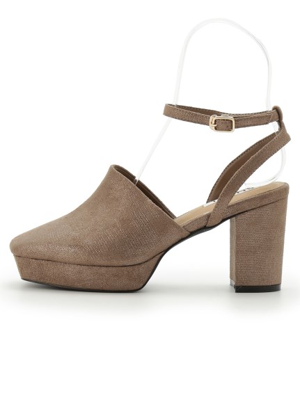 アンクルストラップスクエアサンダル