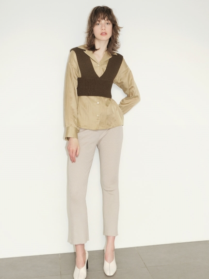 リブニットパンツ